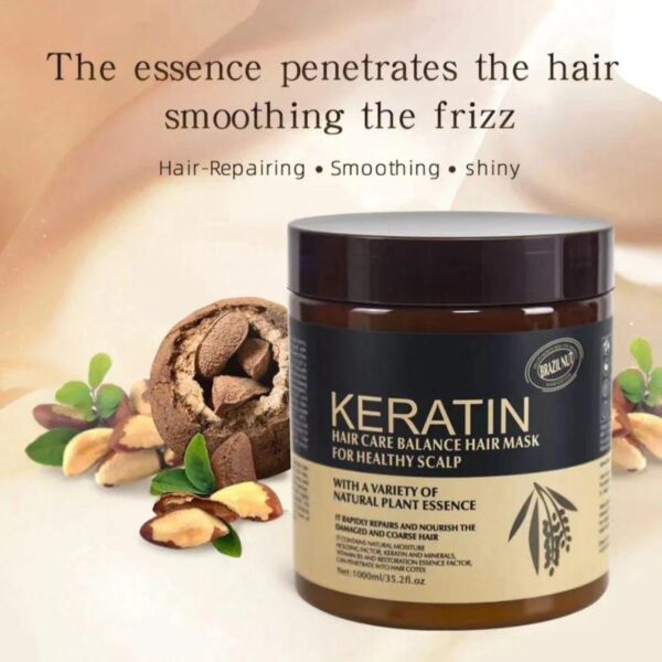 Keratin Hair Care Balance Mask for Healthy Scalp - Frizz Control & Shine Boost