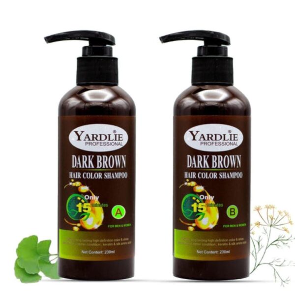 Yardlie Professional Dark Brown Hair Color Shampoo - Instant Hair Dye with Nourishing Formula