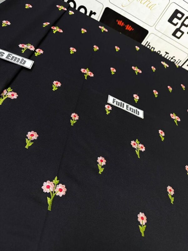 Sophisticated Black Unstitched Dhanak Ensemble - Image 2