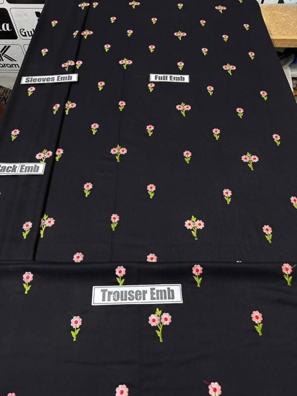 Sophisticated Black Unstitched Dhanak Ensemble - Image 3