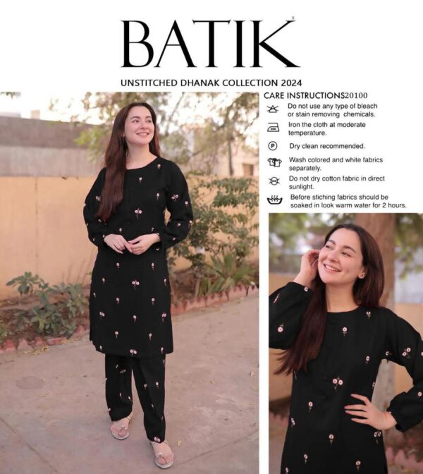 Sophisticated Black Unstitched Dhanak Ensemble