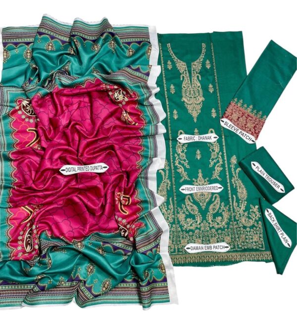 Stunning Lilac Embroidered Suit with Digital Printed Dupatta - 3-Piece Set - Image 2
