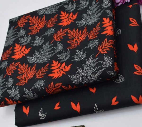 Stylish Black and Red Marina Wool 2-Piece Fabric - Image 2