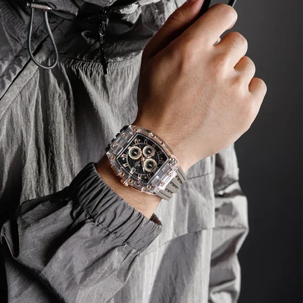 New NAVIFORCE Men's Quartz Multifunction Watches Fashion Sports Chronograph 5ATM Waterproof Silicone Band Casual Man Wrist Watch - Image 3